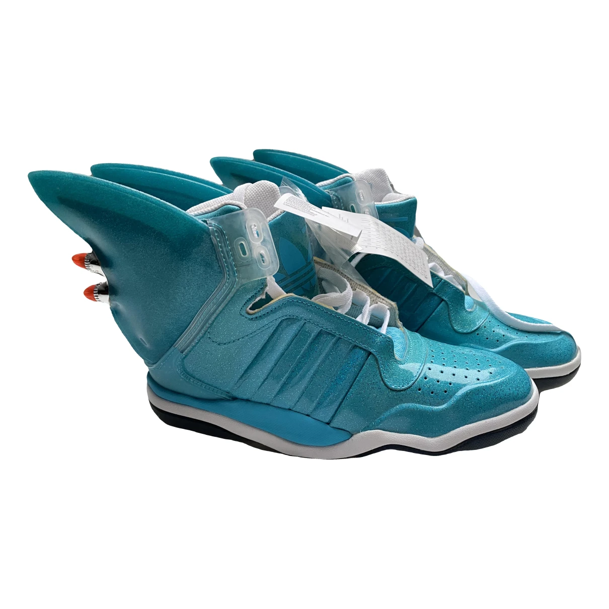 Pre-owned Adidas Originals Leather High Trainers In Blue