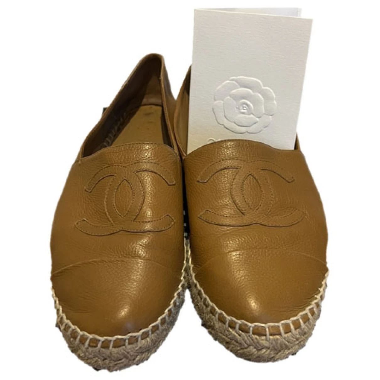Pre-owned Chanel Leather Espadrilles In Camel