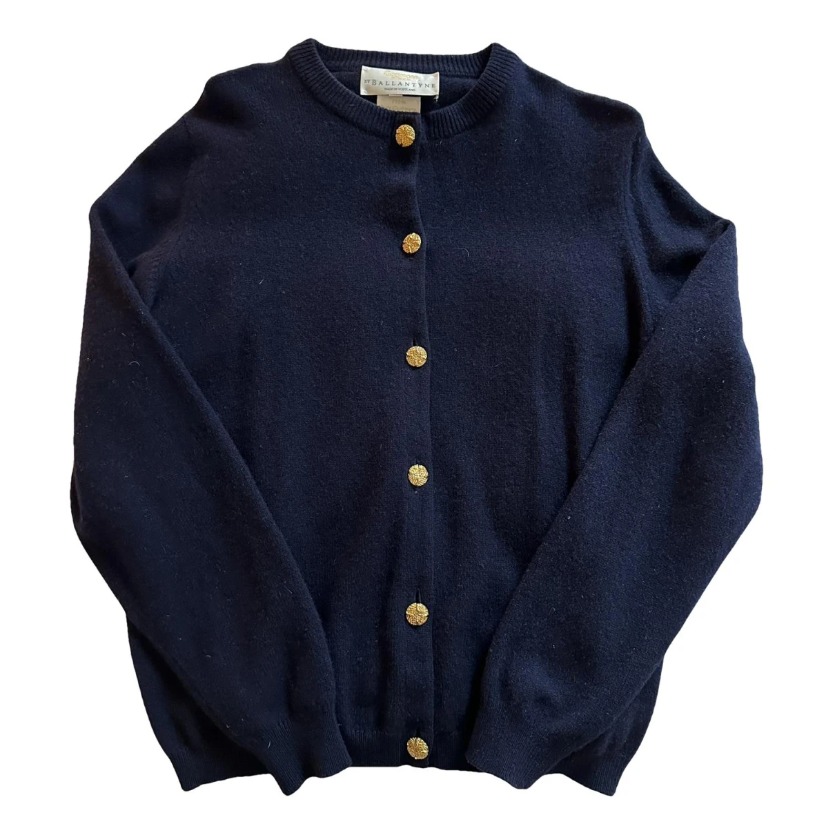 Pre-owned Ballantyne Cashmere Cardigan In Navy