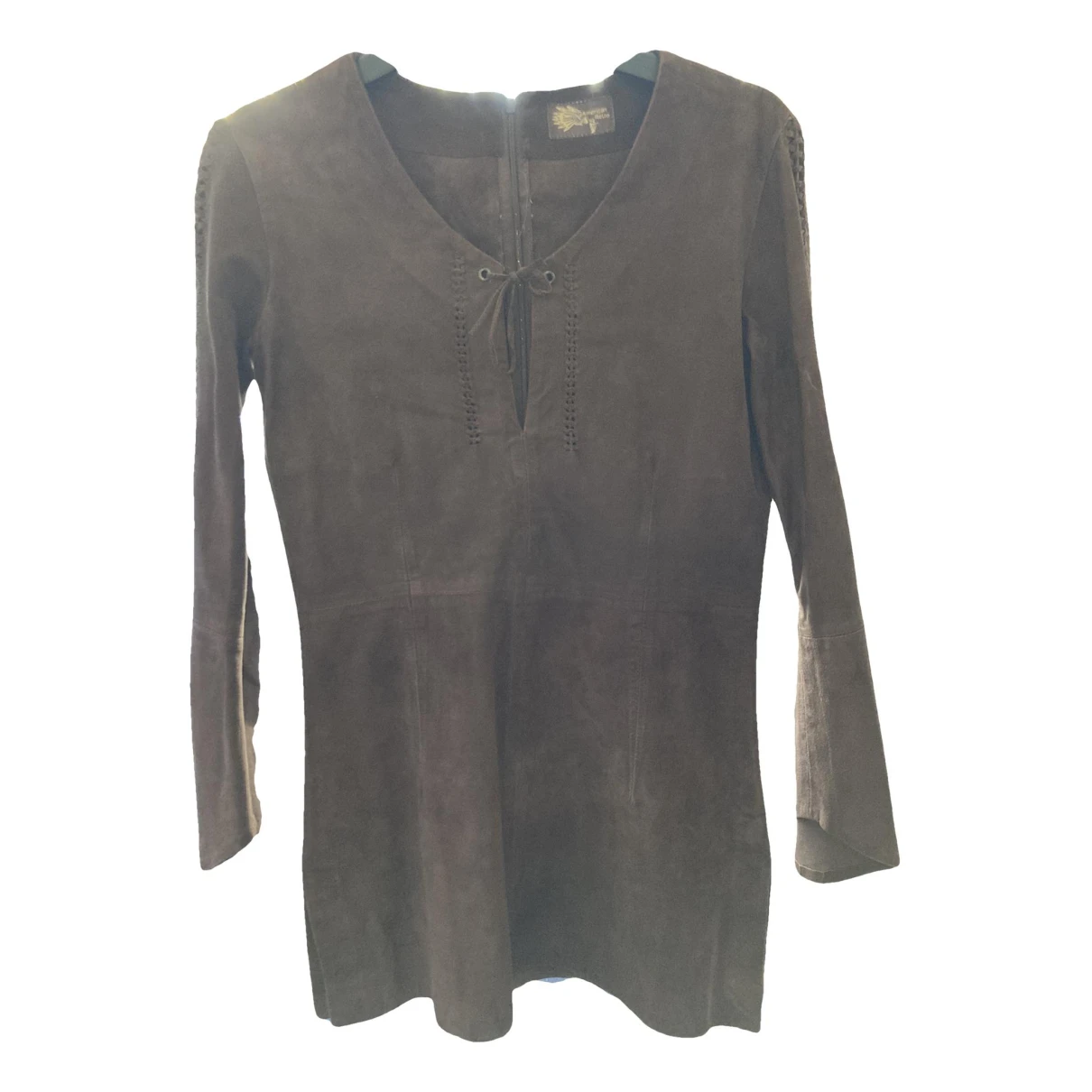 Pre-owned American Retro Leather Tunic In Brown