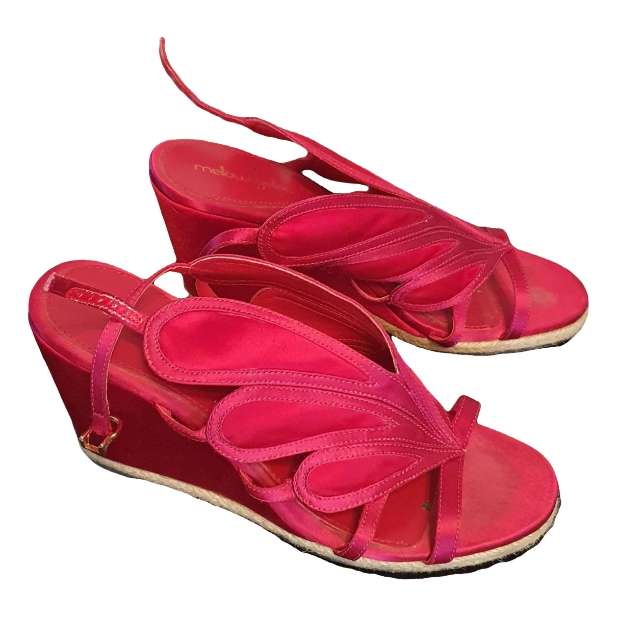 Pre-owned Mellow Yellow Cloth Sandals In Red