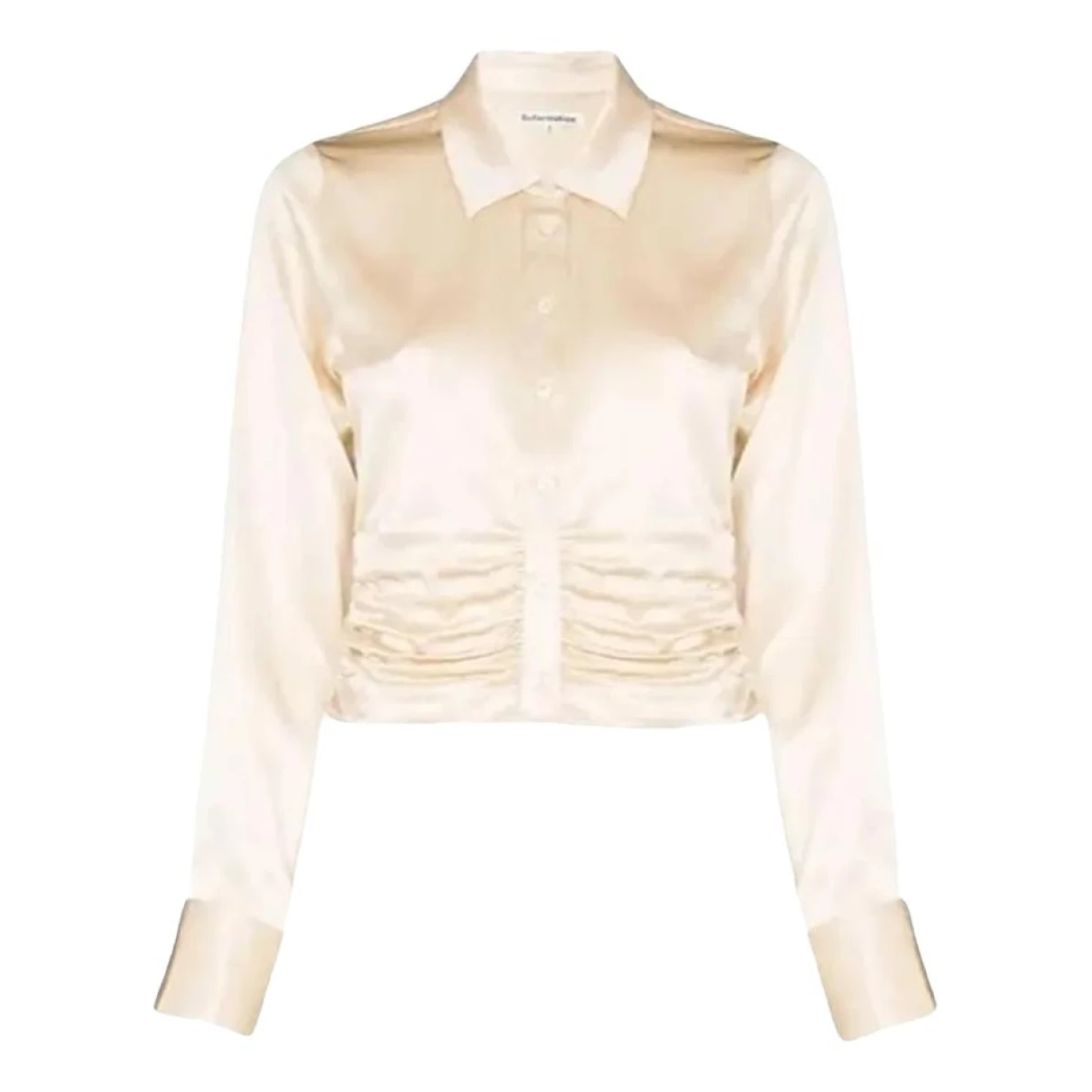 Pre-owned Reformation Silk Shirt In Gold