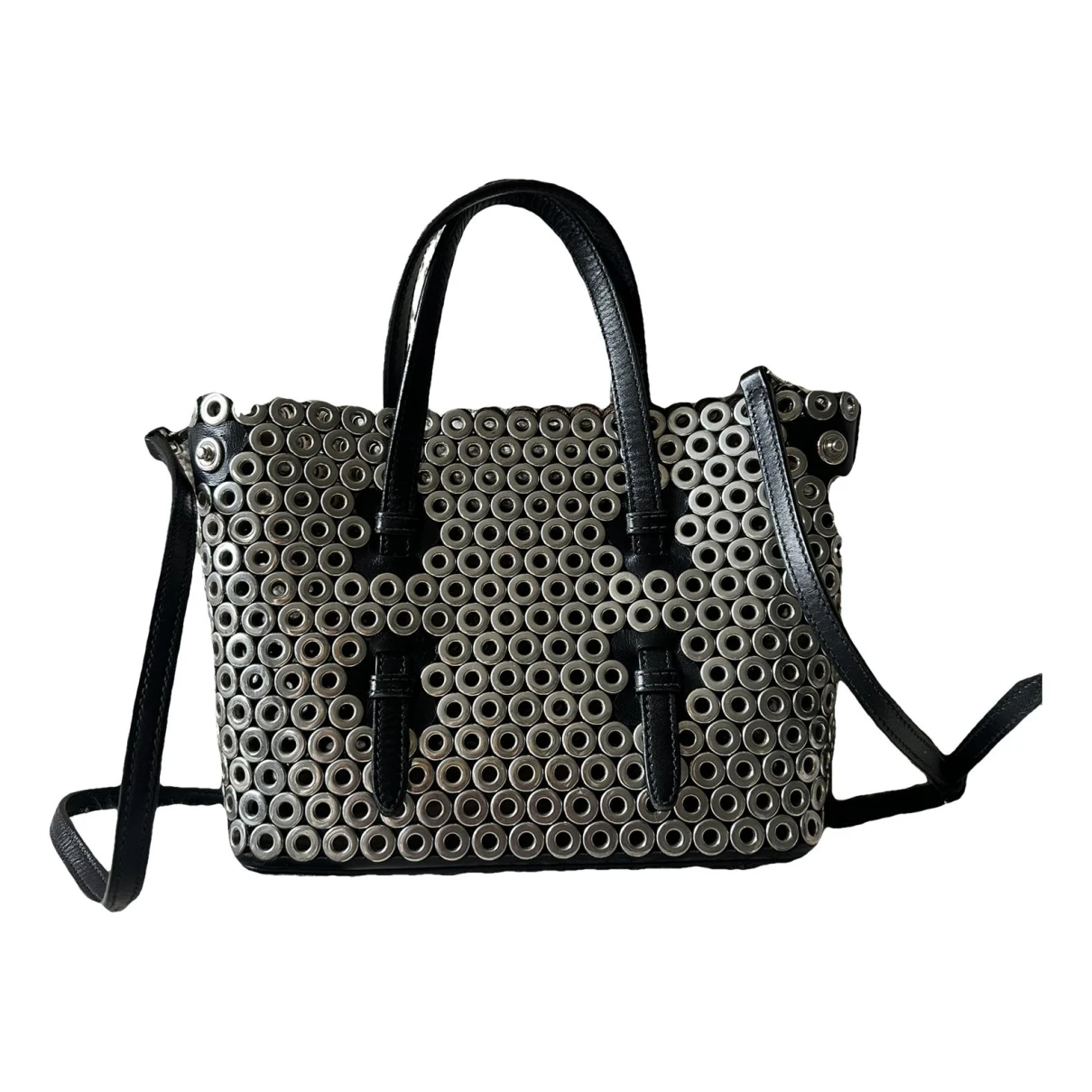 Pre-owned Alaïa Mina Leather Handbag In Black