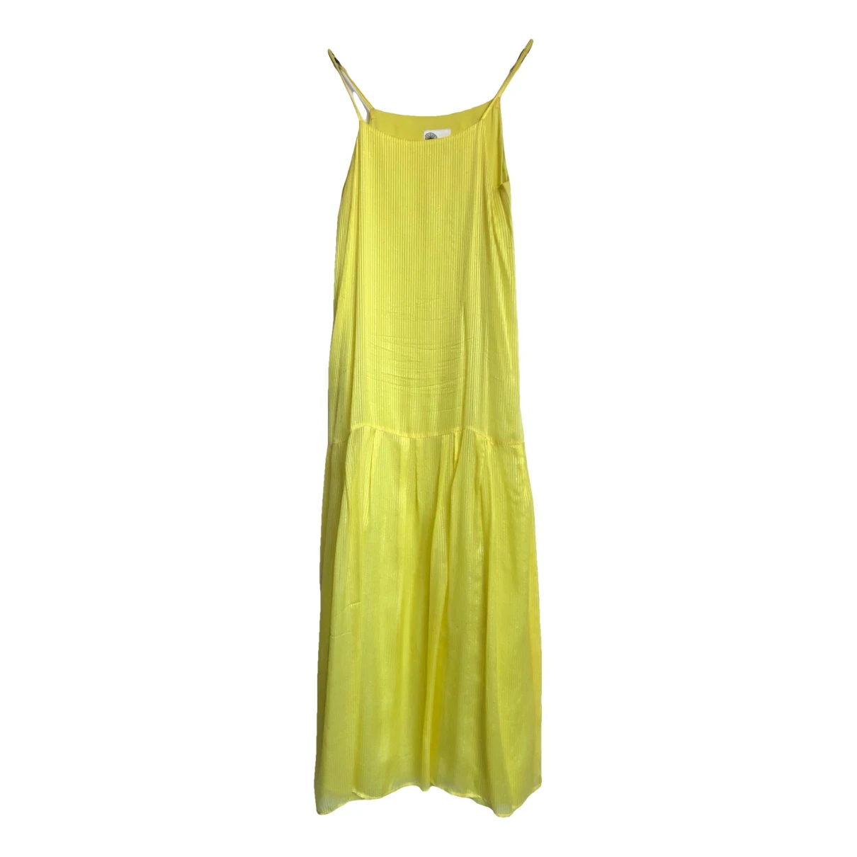 Pre-owned Attic And Barn Silk Maxi Dress In Yellow