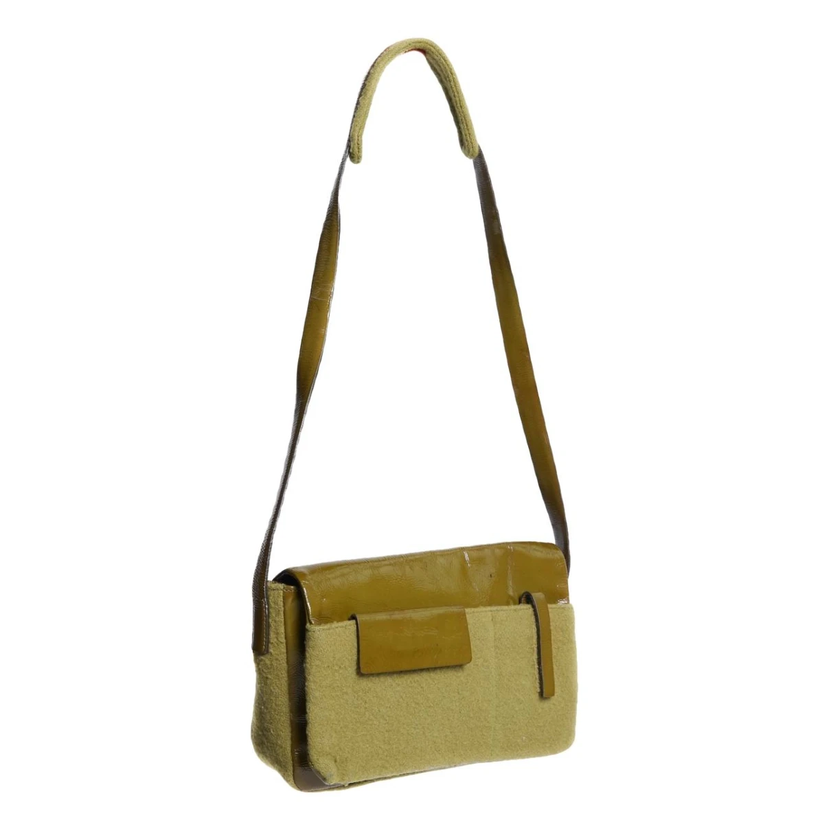 Pre-owned Miu Miu Patent Leather Handbag In Green