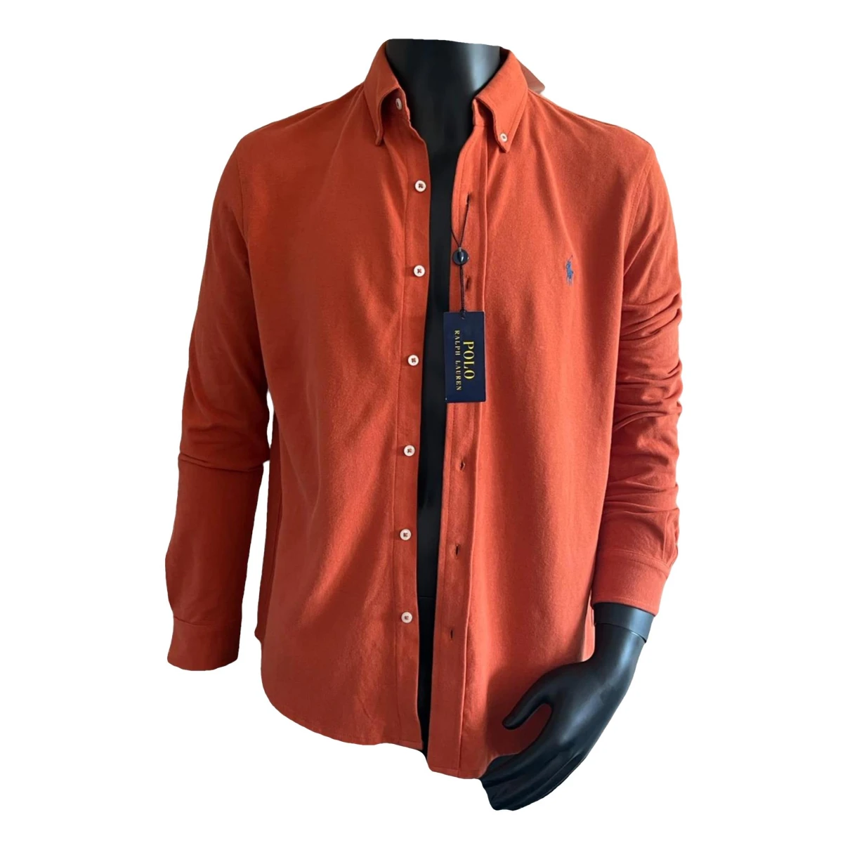 Pre-owned Polo Ralph Lauren Polo Classique Manches Longues Shirt In Orange