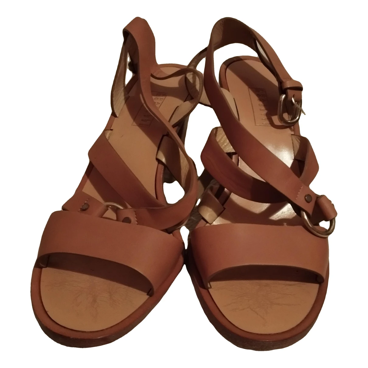 Pre-owned Fratelli Rossetti Leather Sandals In Camel
