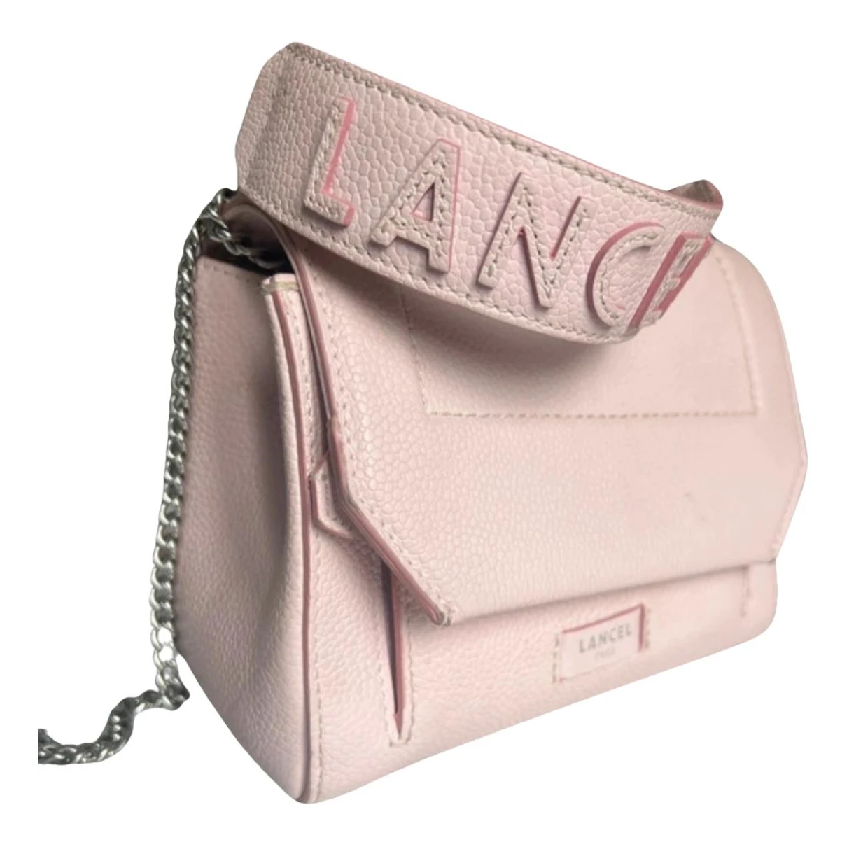 Pre-owned Lancel Ninon Leather Crossbody Bag In Pink