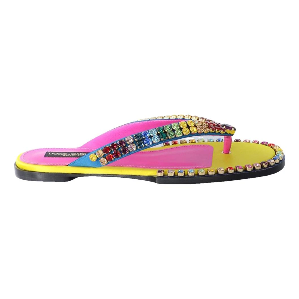 Pre-owned Dolce & Gabbana Leather Flip Flops In Multicolour
