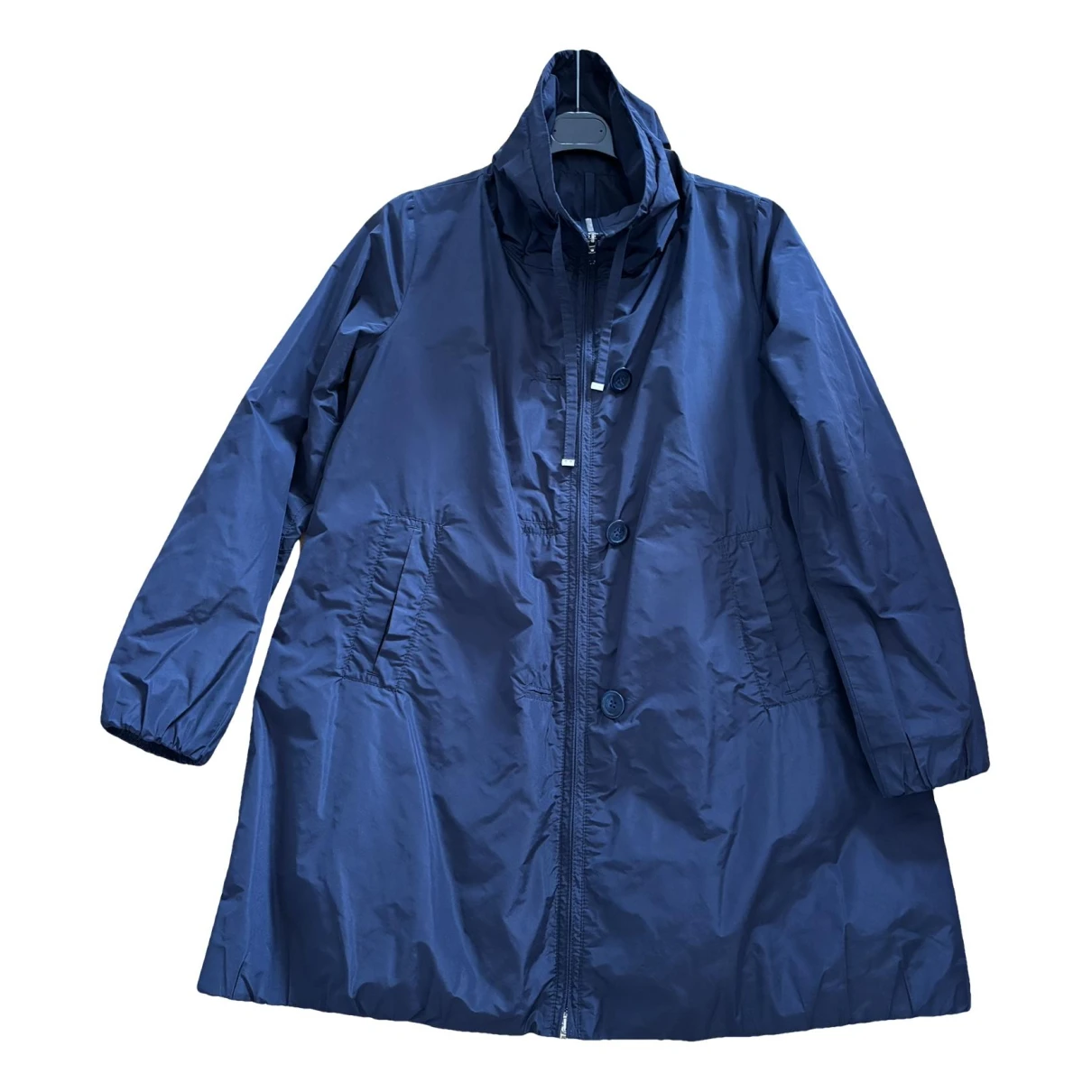 Pre-owned Moncler Trench Coat In Navy
