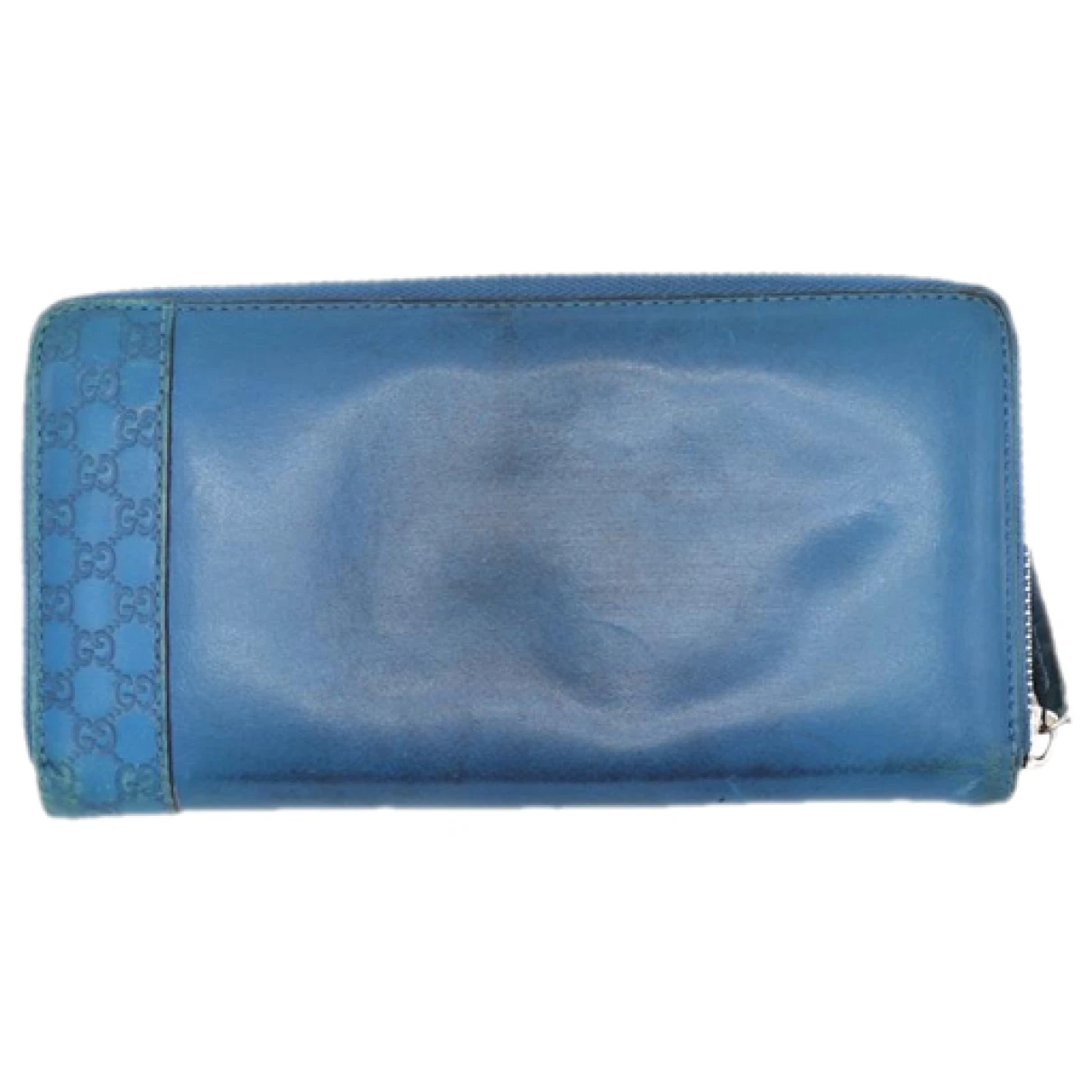Pre-owned Gucci Leather Wallet In Blue