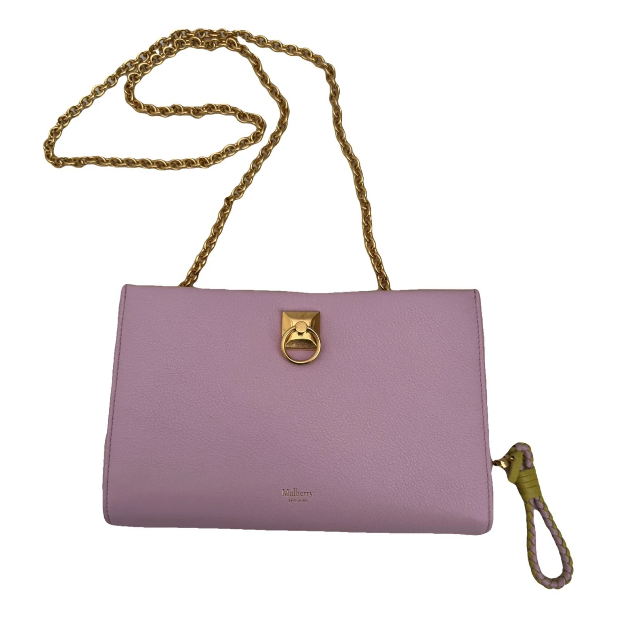 Pre-owned Mulberry Leather Clutch Bag In Purple
