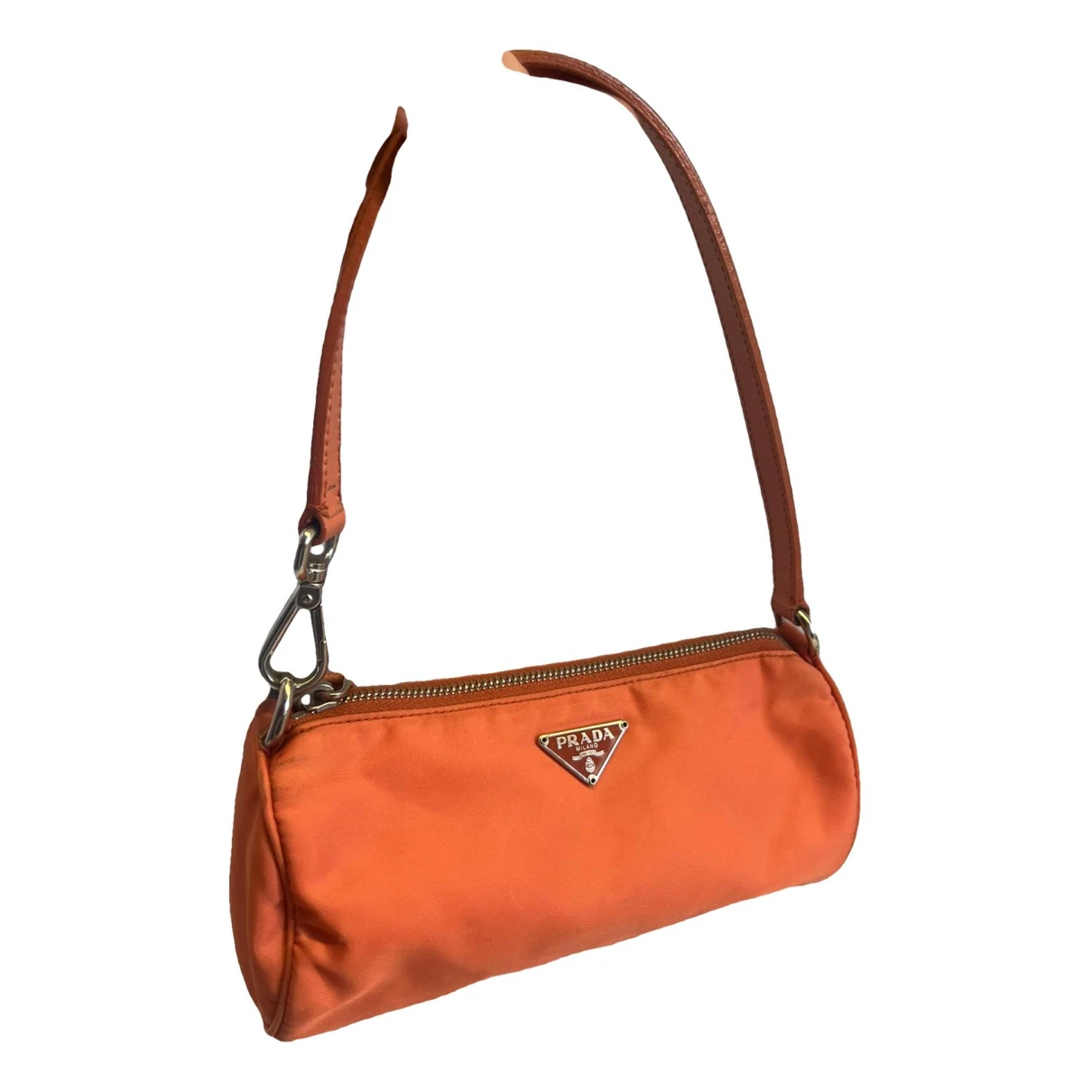 Pre-owned Prada Re-edition 2000 Cloth Handbag In Orange