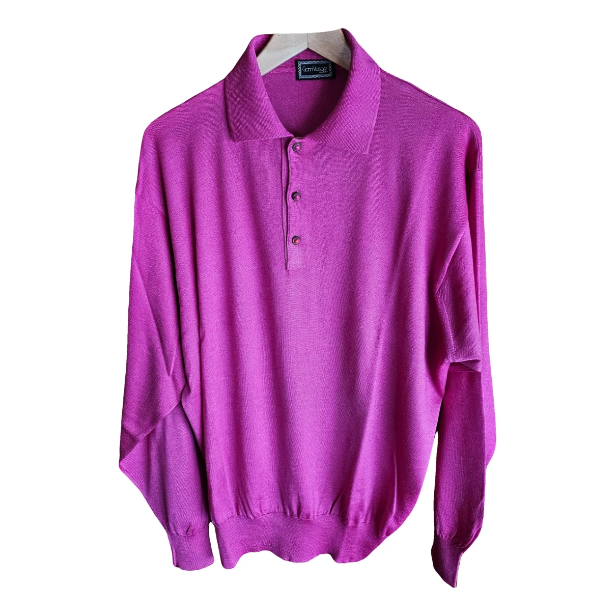 Pre-owned Versace Silk Polo Shirt In Pink