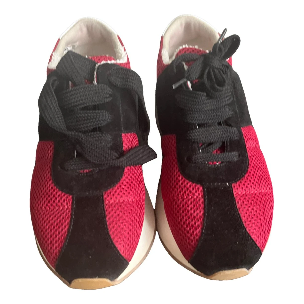 Pre-owned Marni Leather Trainers In Burgundy