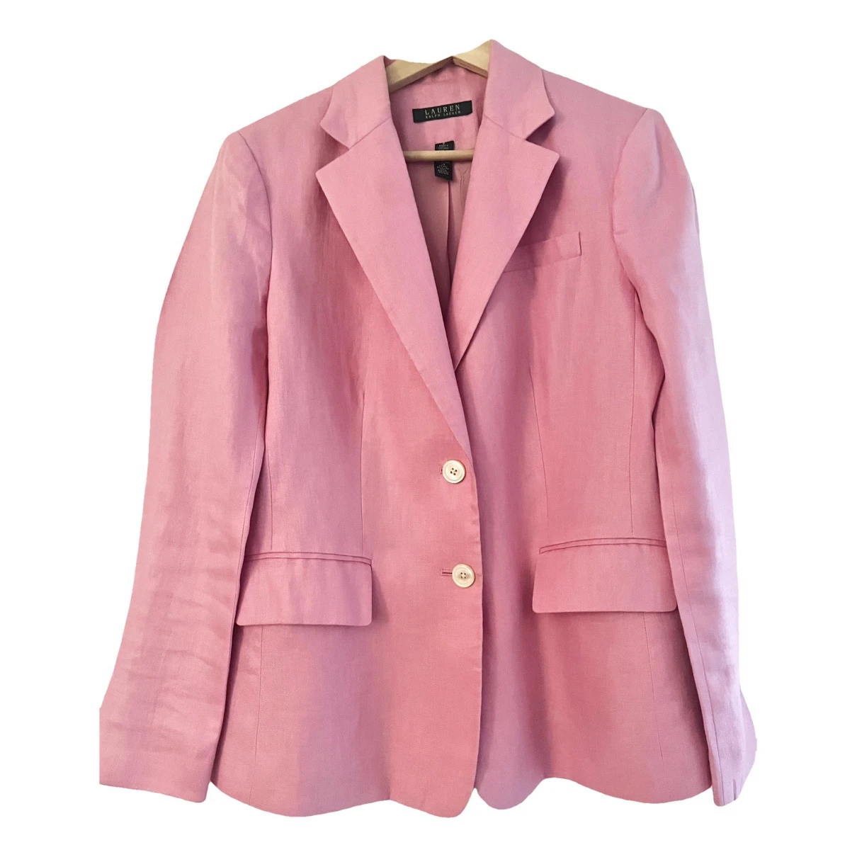Pre-owned Lauren Ralph Lauren Linen Blazer In Pink