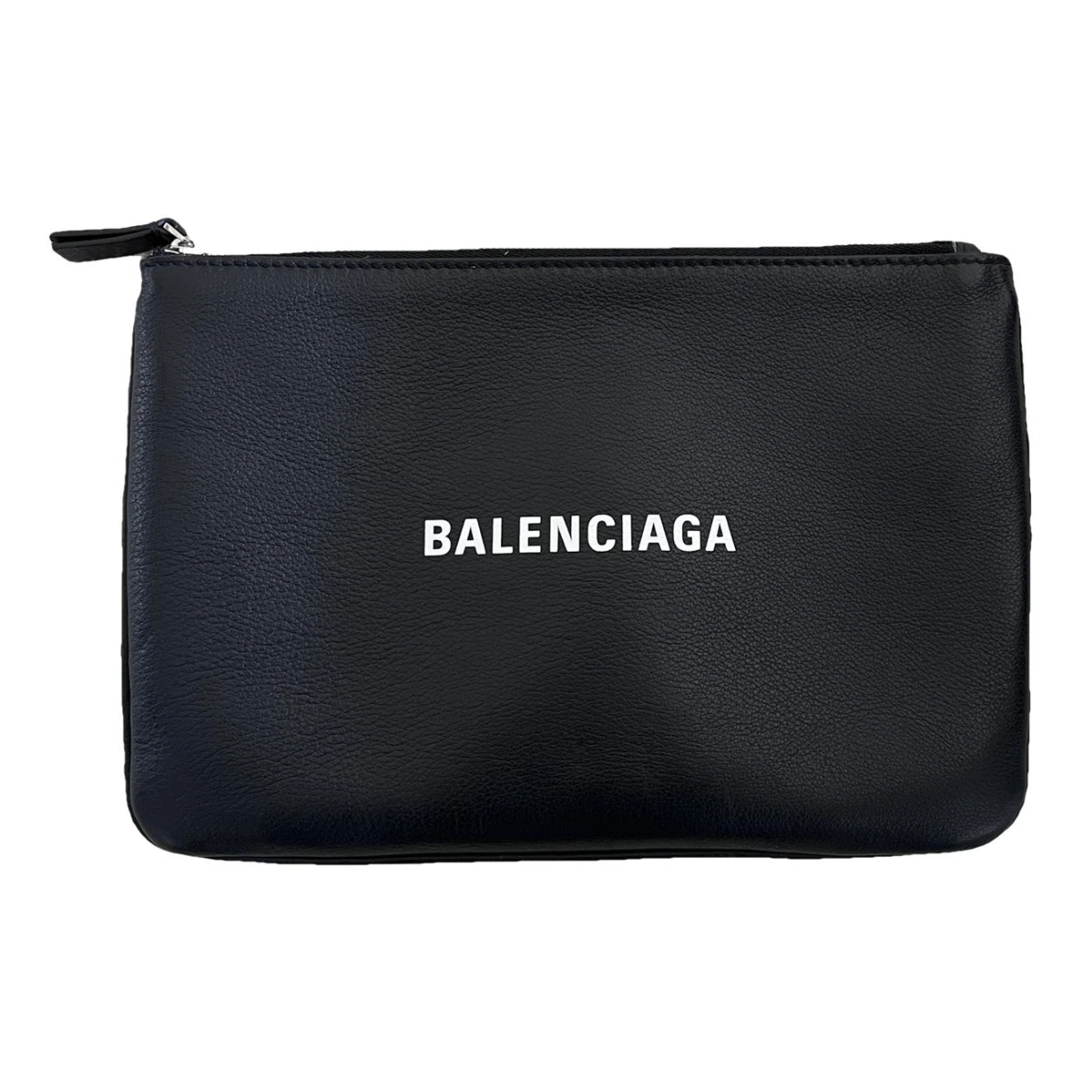 Pre-owned Balenciaga Leather Clutch In Black
