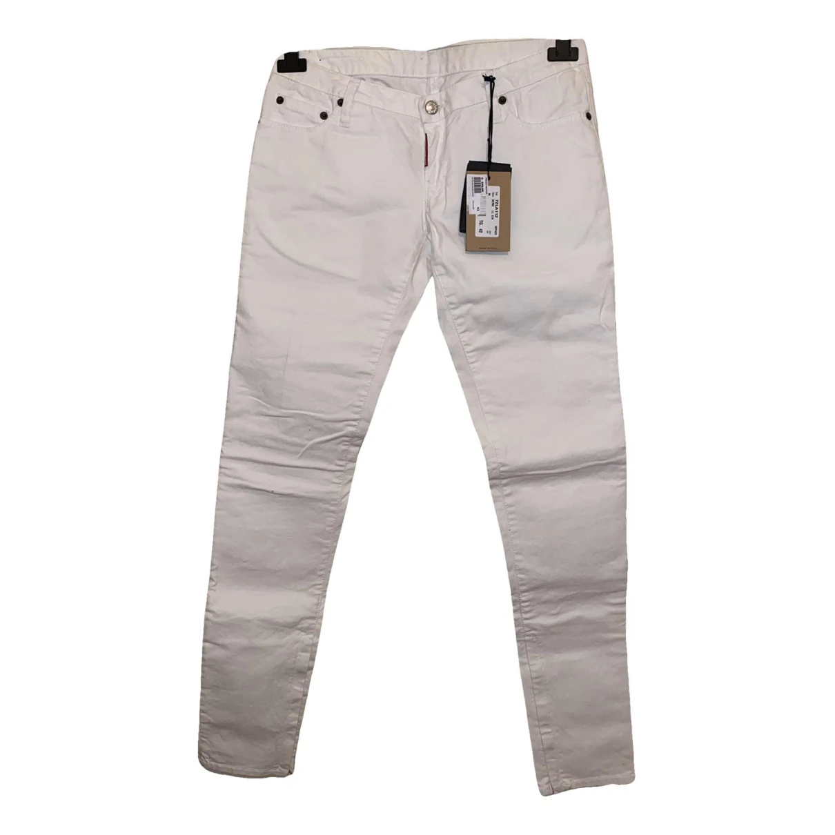 Pre-owned Dsquared2 Slim Jeans In White