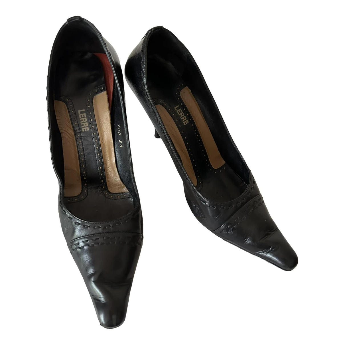 Pre-owned Lerre Leather Heels In Black