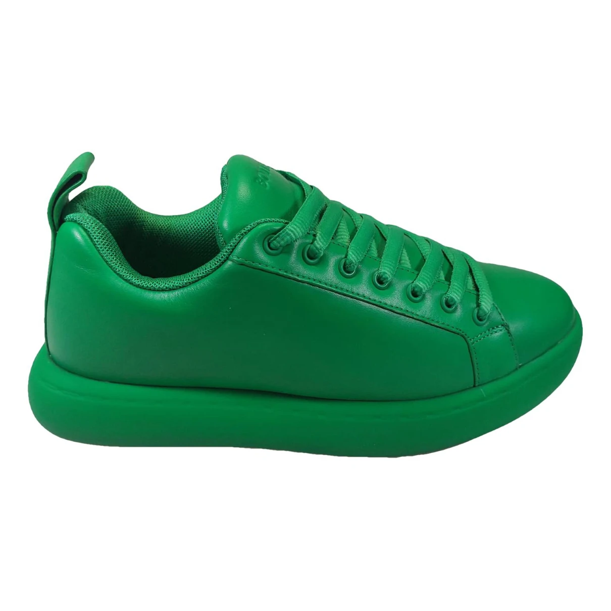 Pre-owned Bottega Veneta Pillow Leather Low Trainers In Green