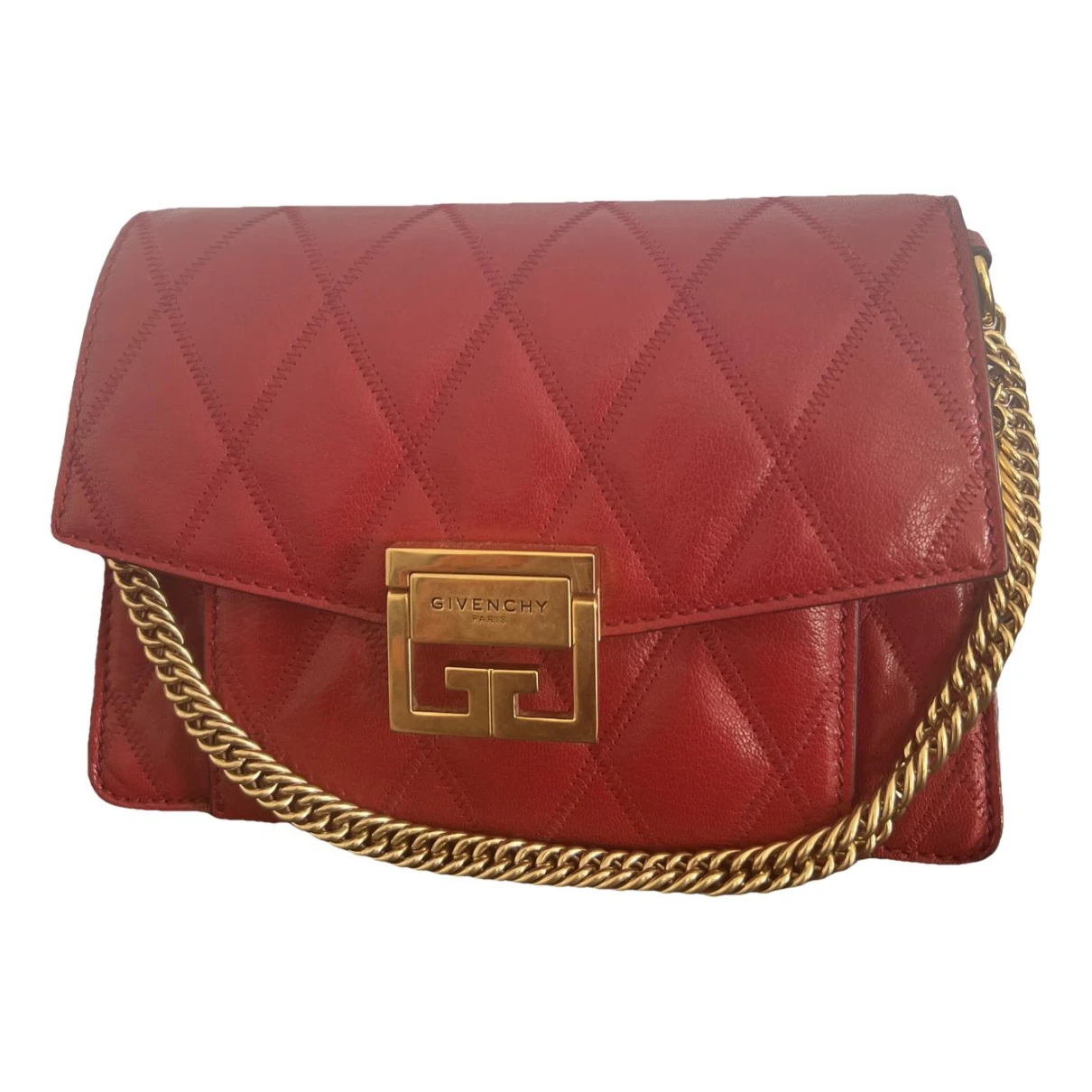 Pre-owned Givenchy Gv3 Leather Crossbody Bag In Red