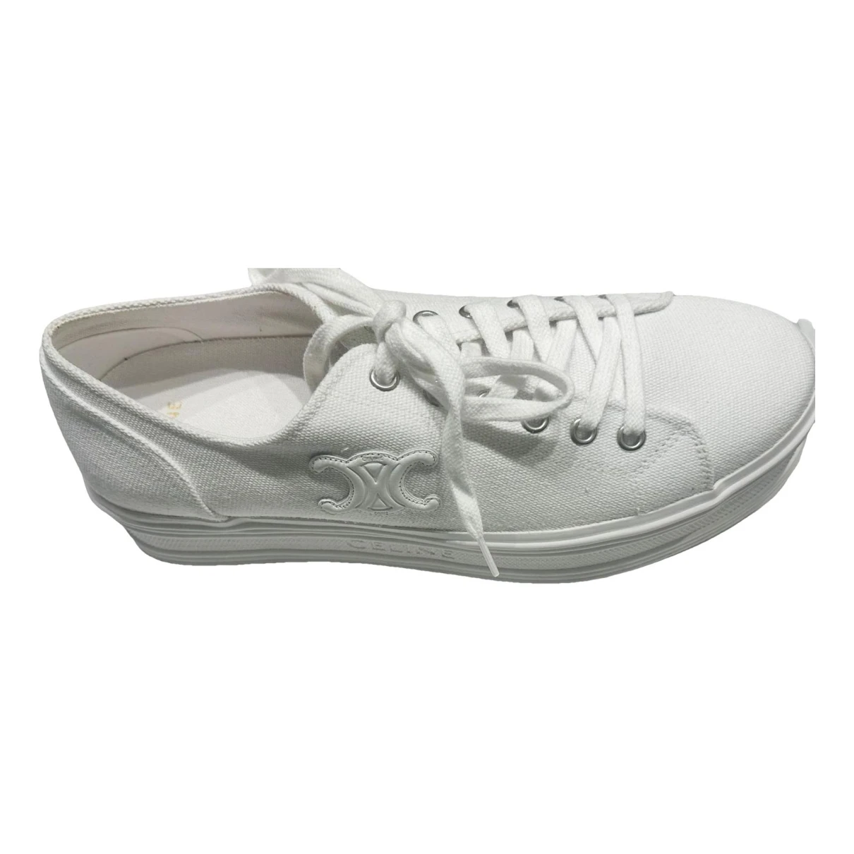 Pre-owned Celine Jane Cloth Trainers In White