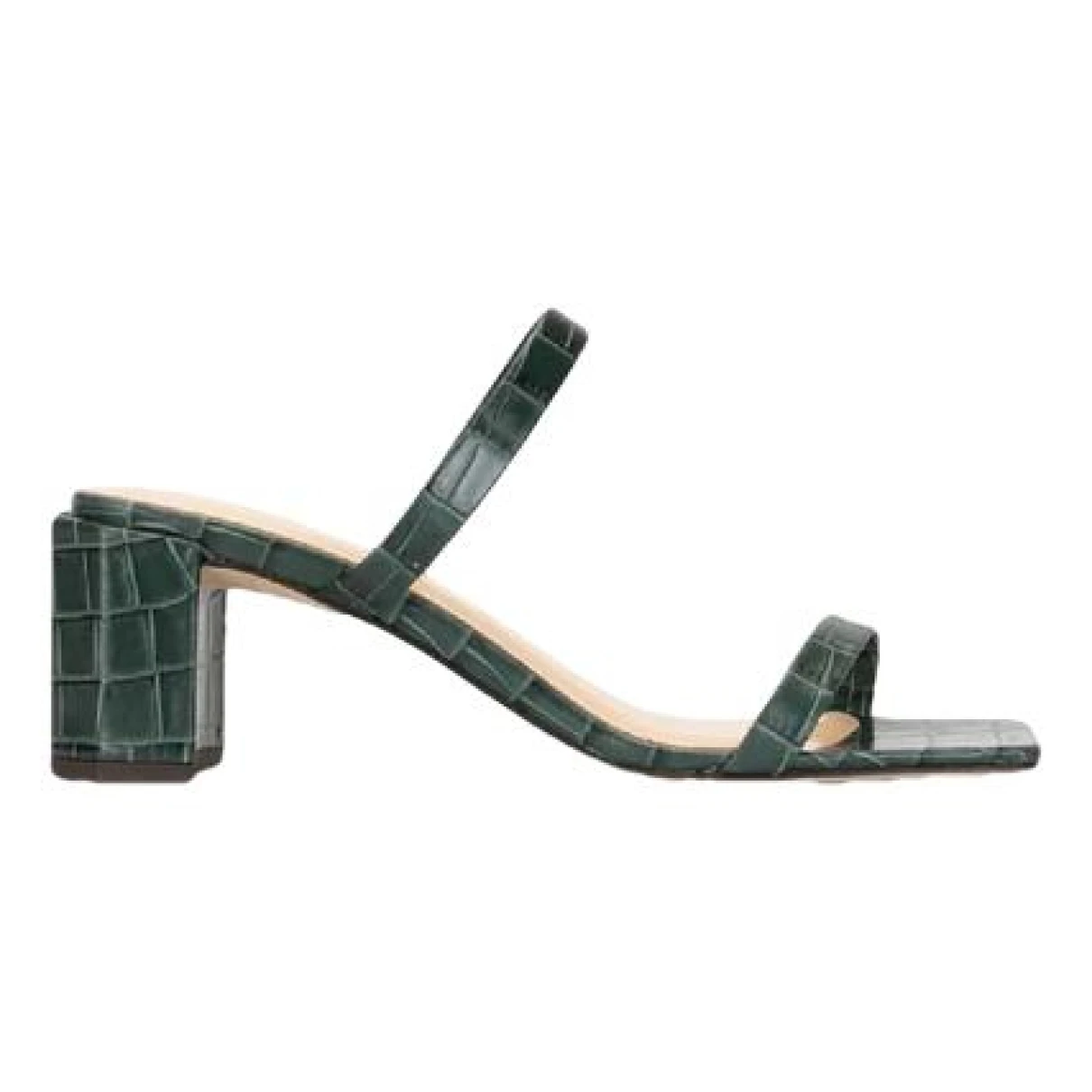 Pre-owned By Far Tanya Leather Sandal In Green