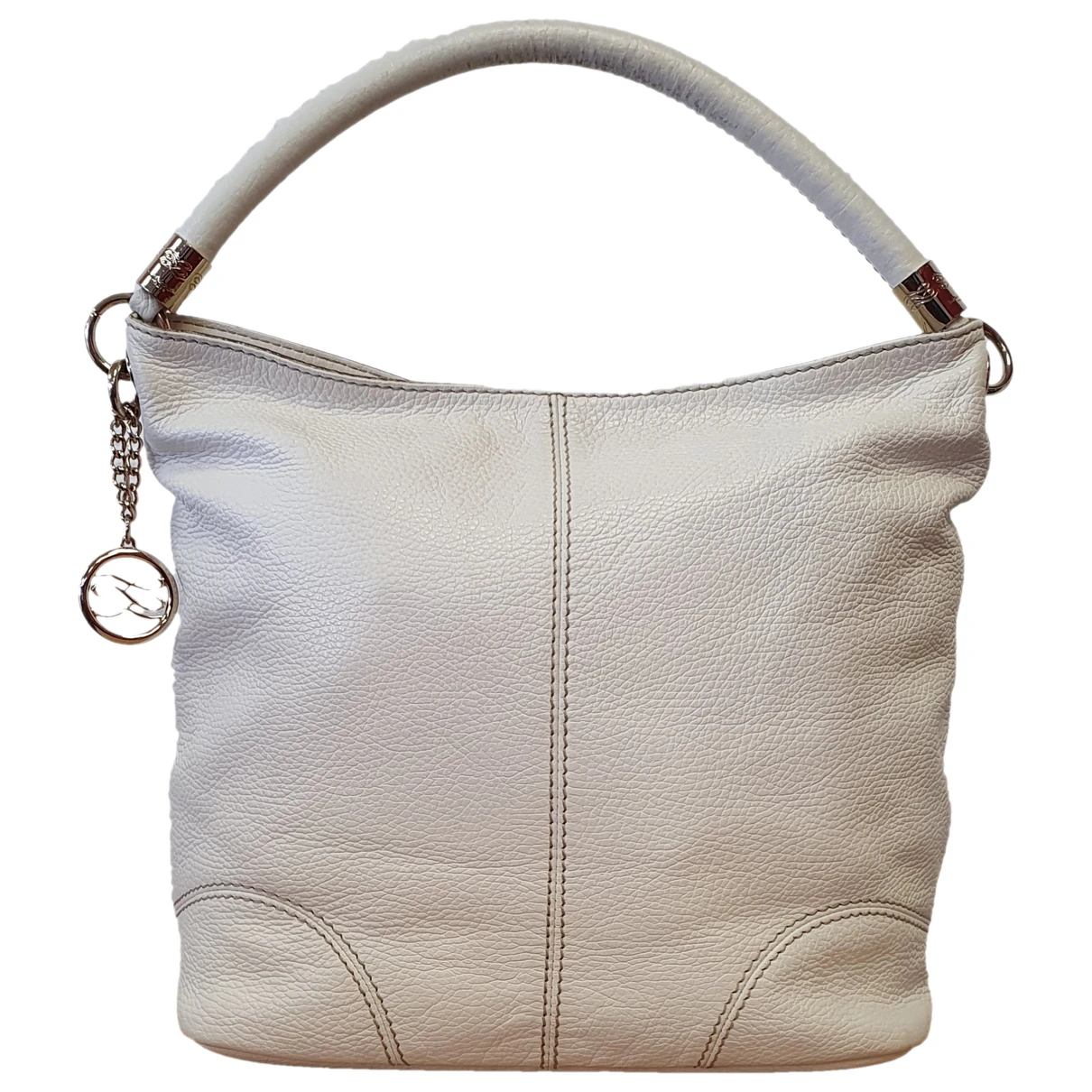 Pre-owned Lancel French Flair Leather Handbag In White
