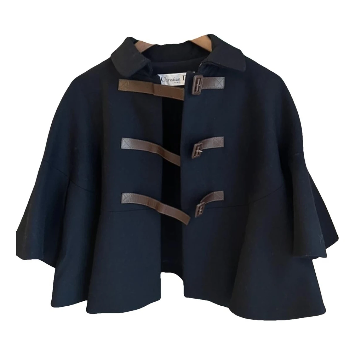 Pre-owned Dior Wool Cape In Blue