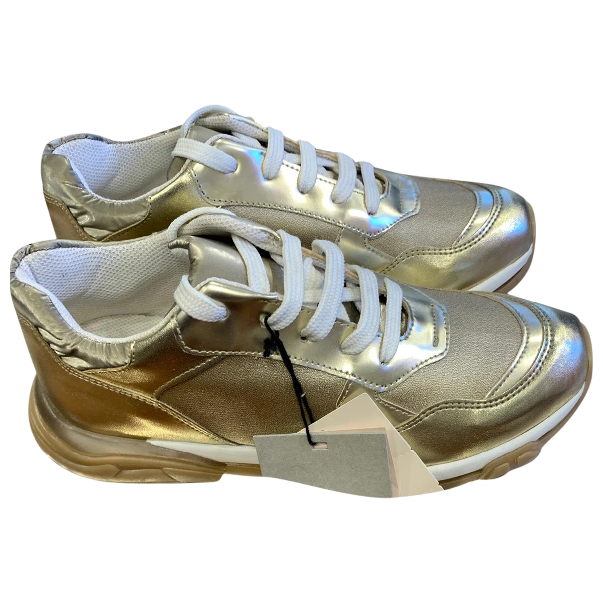 Pre-owned Marella Leather Trainers In Beige