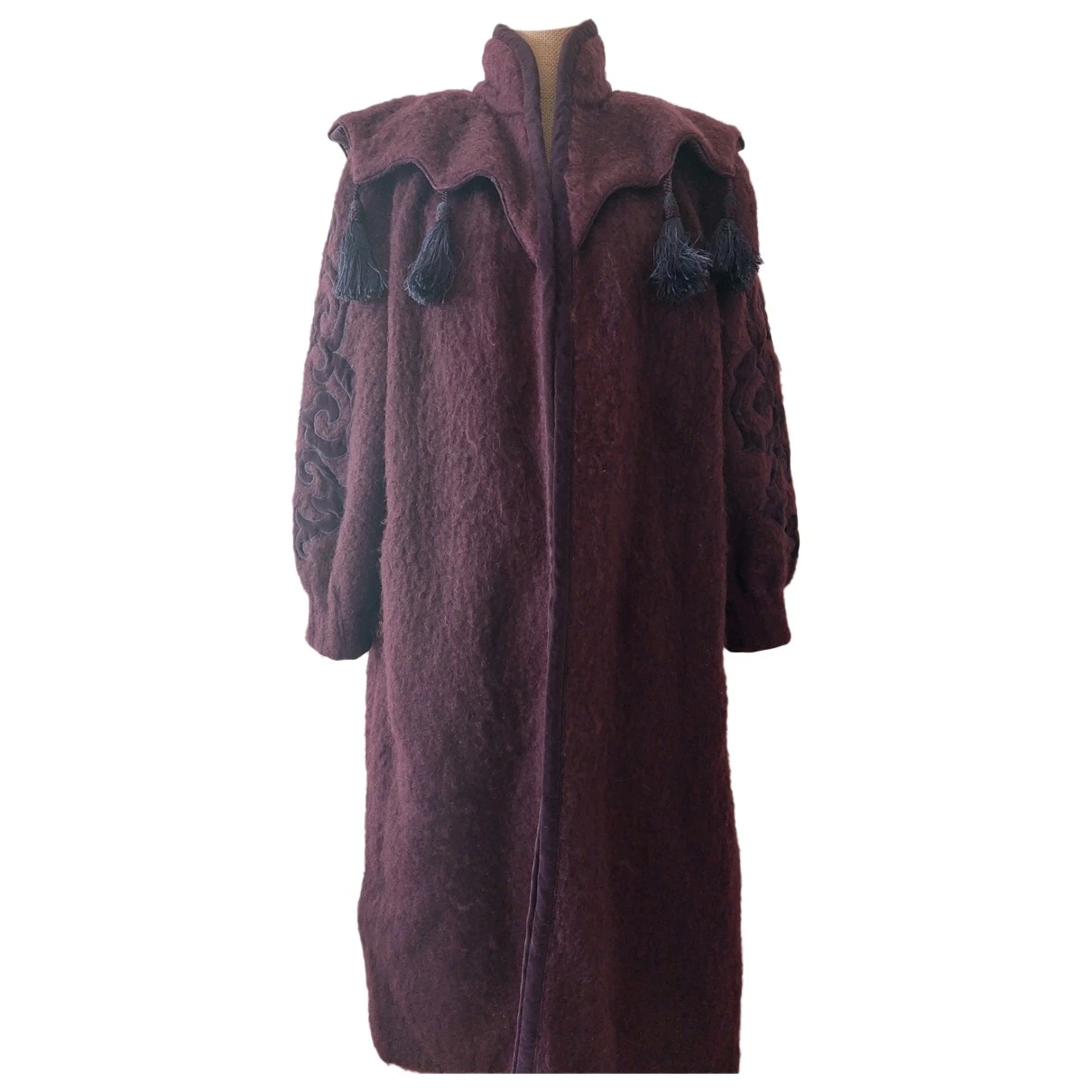 Pre-owned Escada Wool Coat In Burgundy