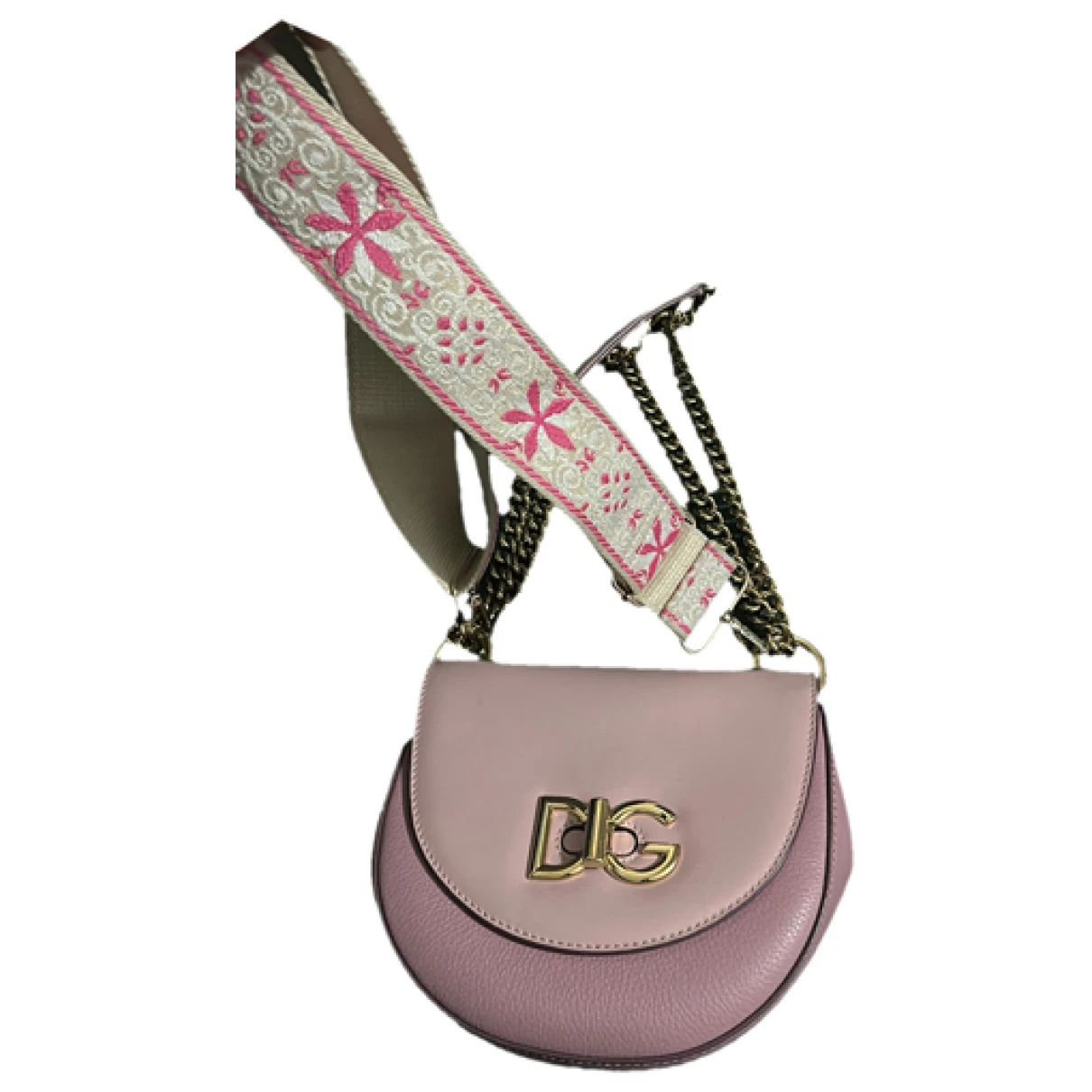Pre-owned Dolce & Gabbana Wifi Leather Crossbody Bag In Pink