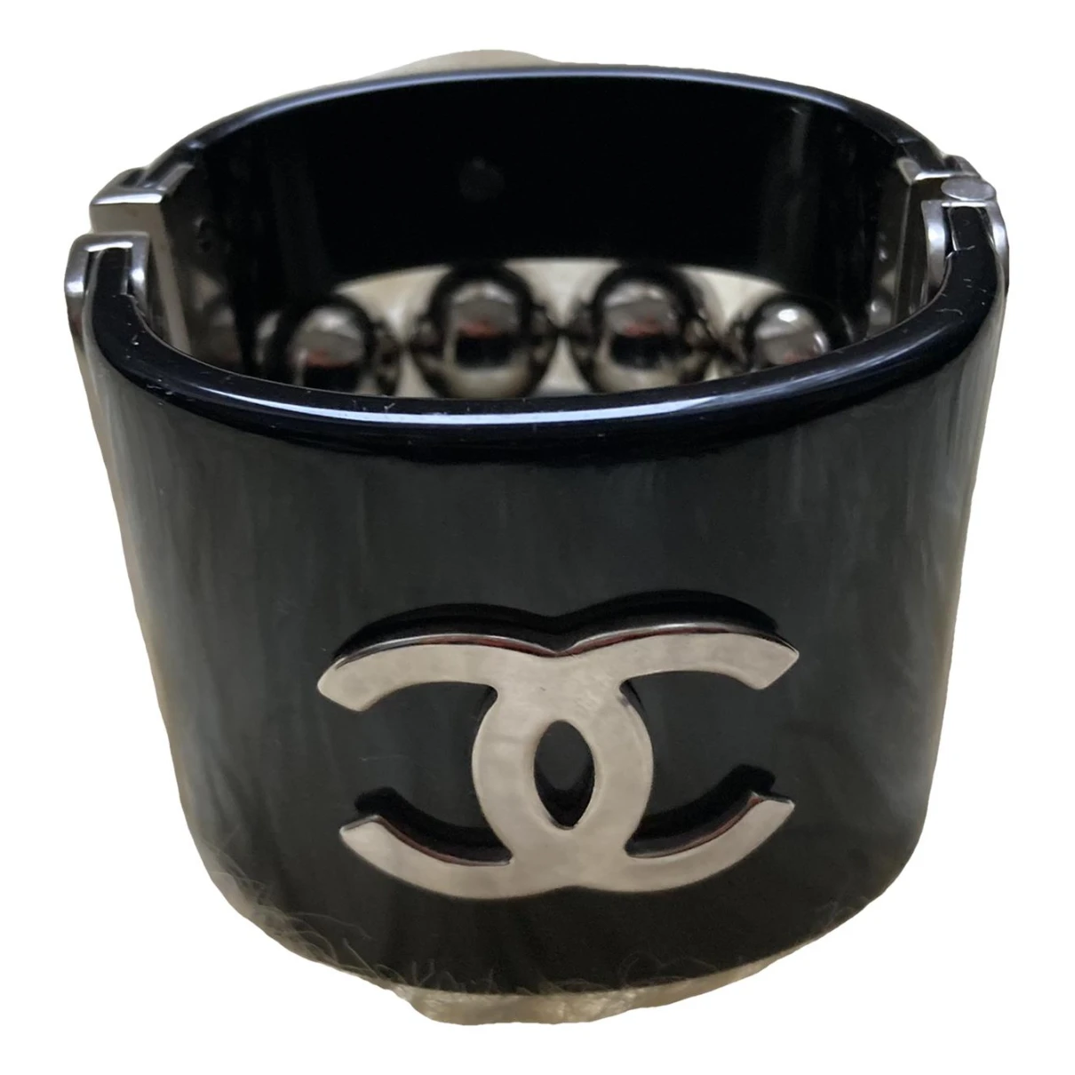 Pre-owned Chanel Baroque Ceramic Bracelet In Black