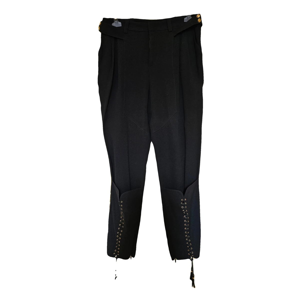Pre-owned Gucci Silk Carot Pants In Black