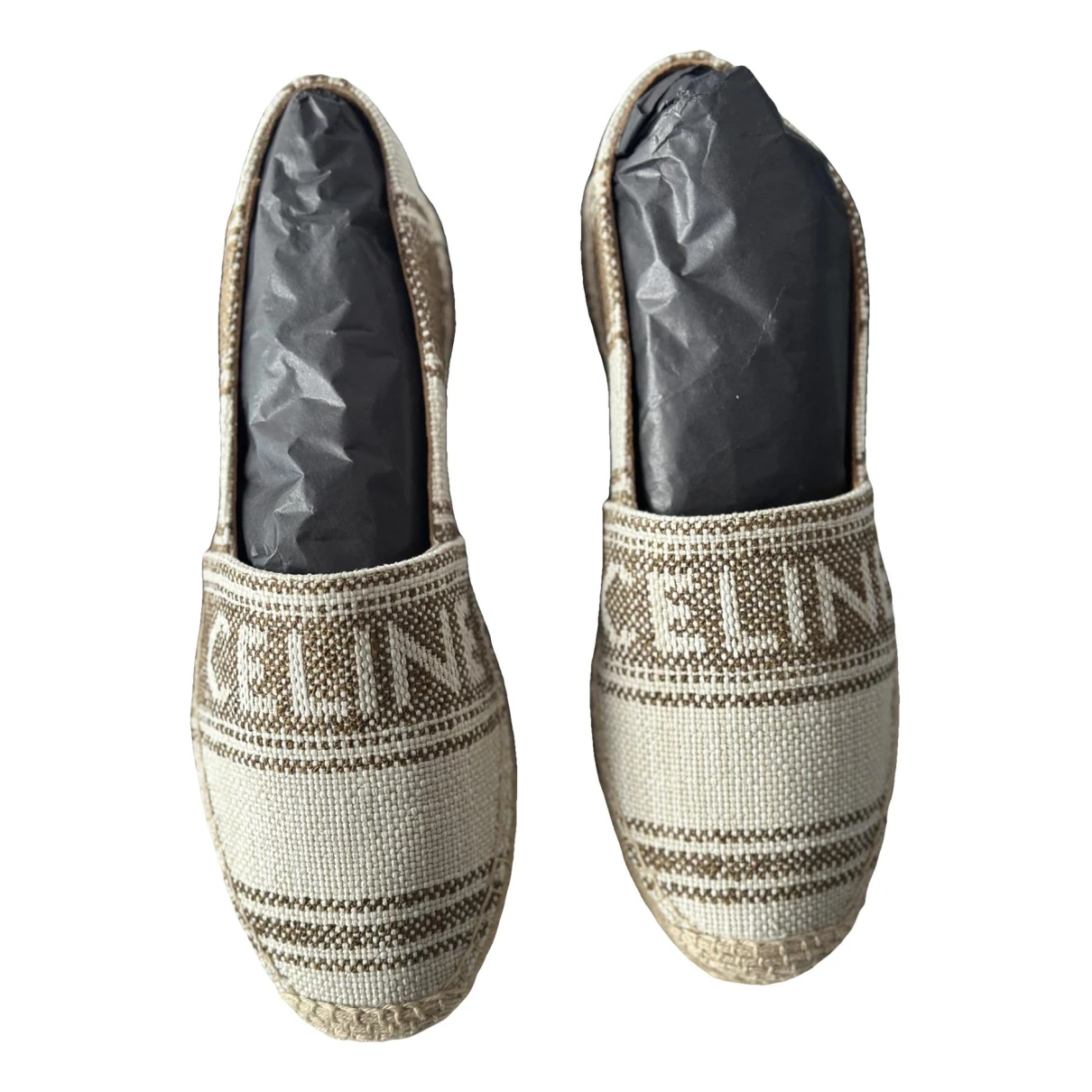 Pre-owned Celine Leather Espadrilles In Brown