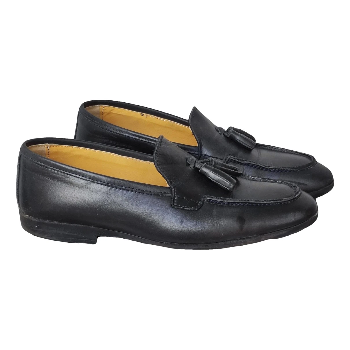 Pre-owned Linea Pelle Leather Flats In Blue