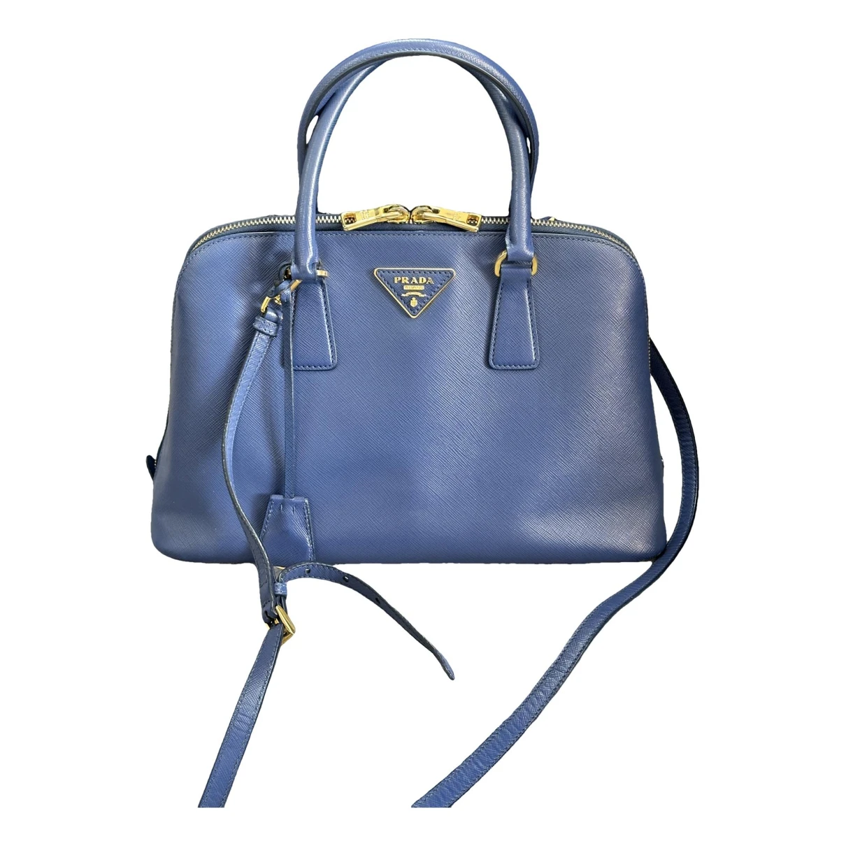 Pre-owned Prada Promenade Leather Crossbody Bag In Blue