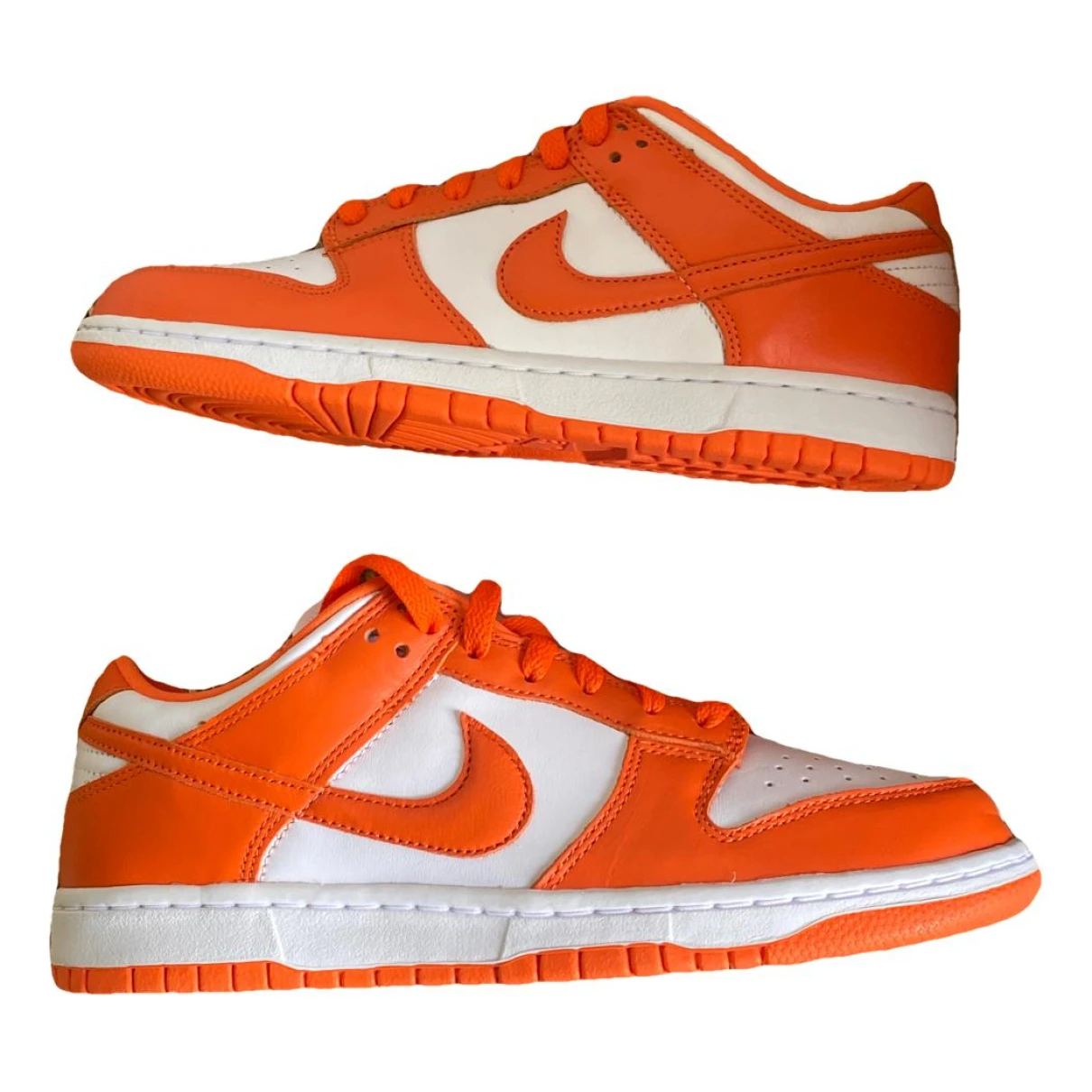 Pre-owned Nike Sb Dunk Low Patent Leather Trainers In Orange