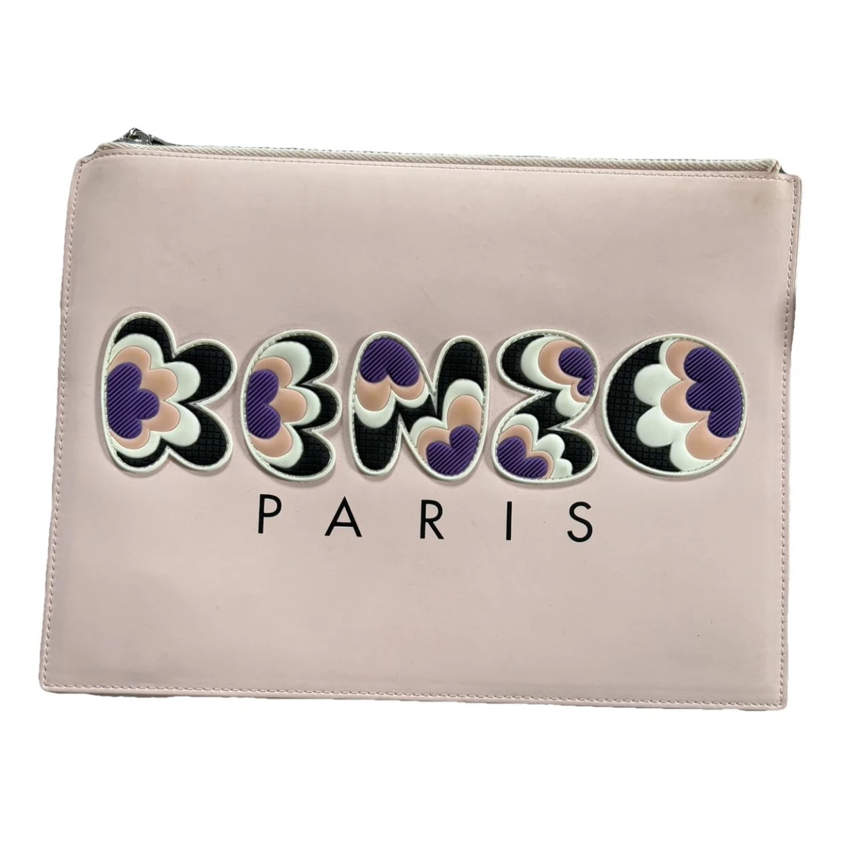 Pre-owned Kenzo Leather Clutch Bag In Pink