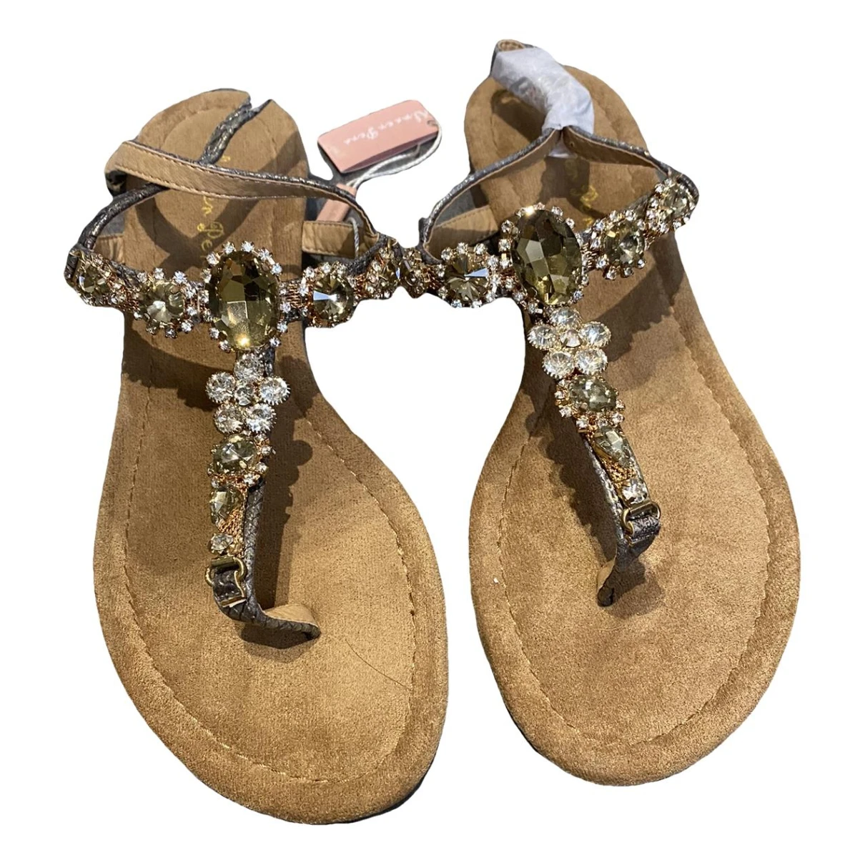 Pre-owned Alma En Pena Leather Sandals In Gold