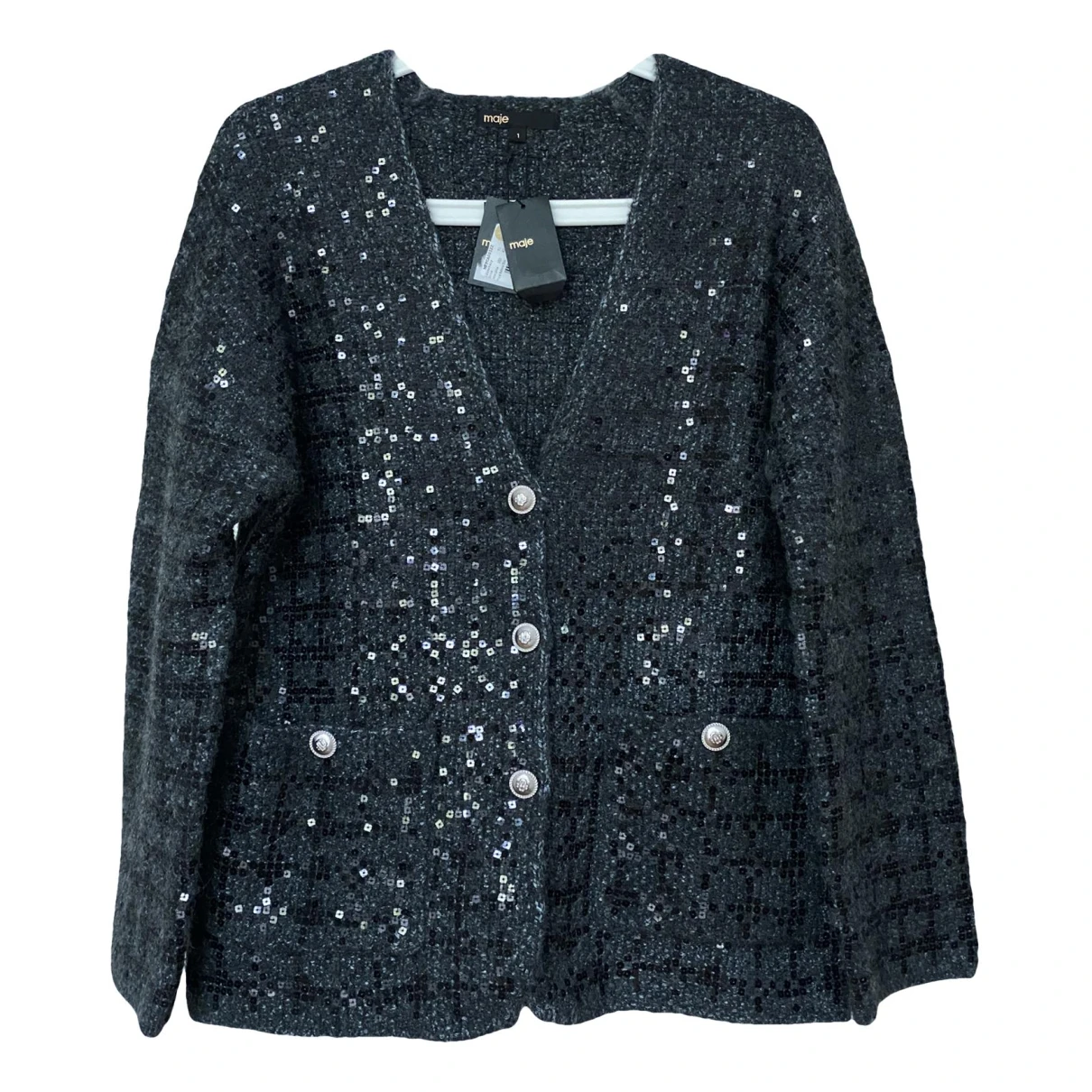 Pre-owned Maje Cardigan In Anthracite