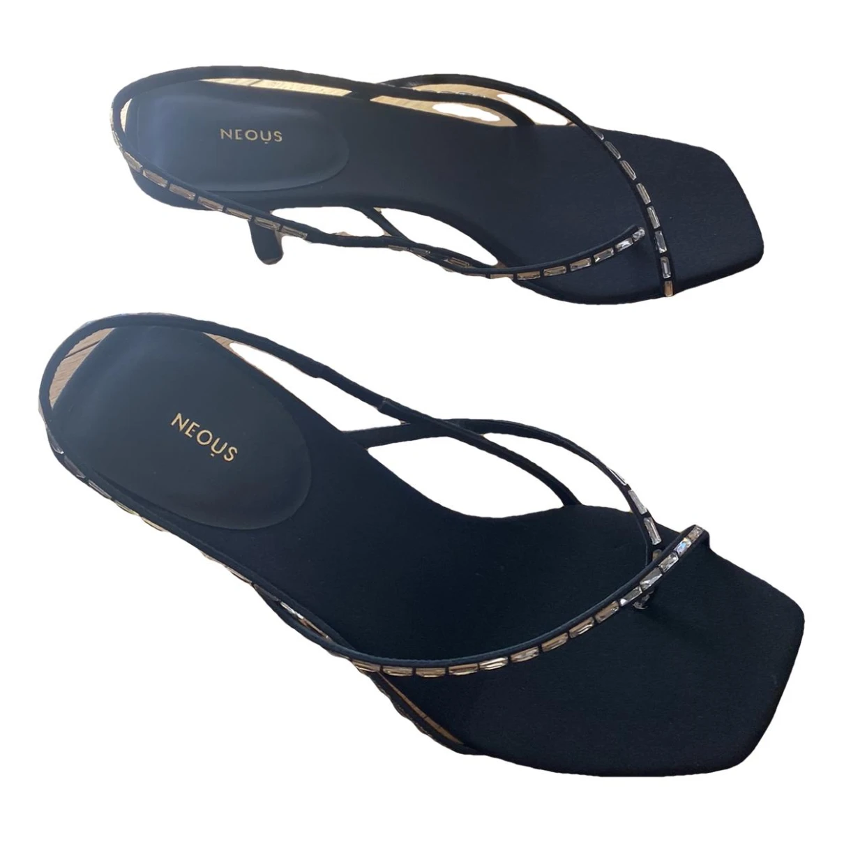Pre-owned Neous Cloth Mules In Black