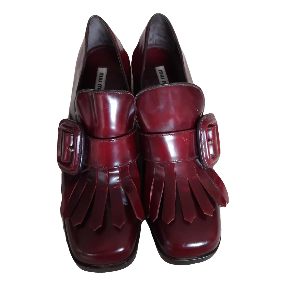 Pre-owned Miu Miu Leather Heels In Burgundy