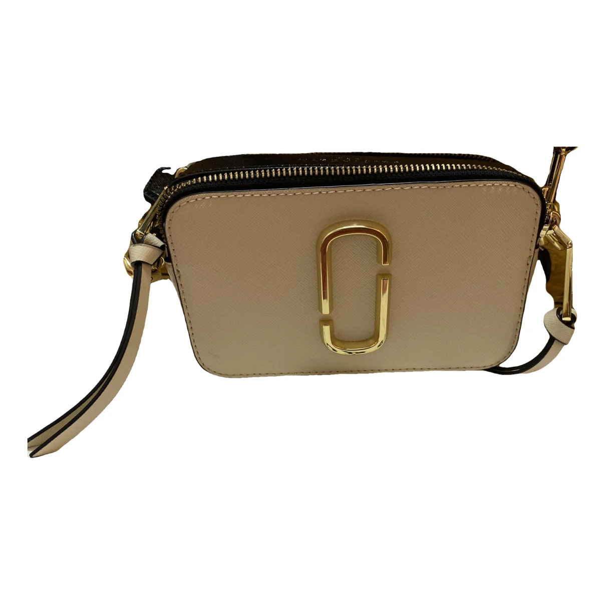 Pre-owned Marc Jacobs Snapshot Leather Crossbody Bag In Beige