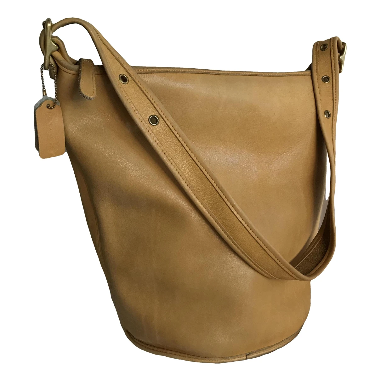 Pre-owned Coach Leather Backpack In Camel