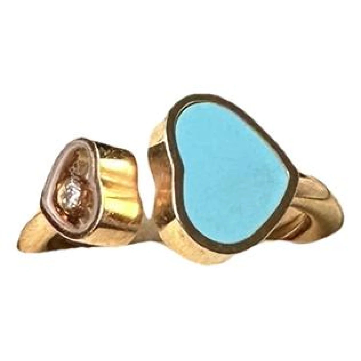 Pre-owned Chopard Happy Hearts Yellow Gold Ring In Blue