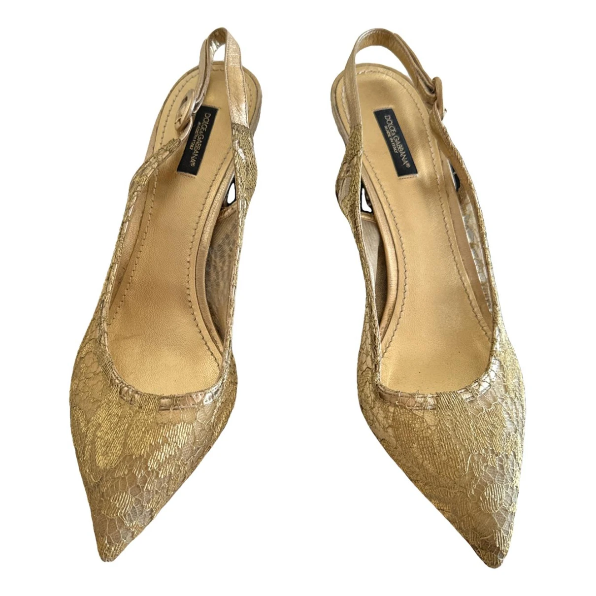 Pre-owned Dolce & Gabbana Glitter Sandal In Gold
