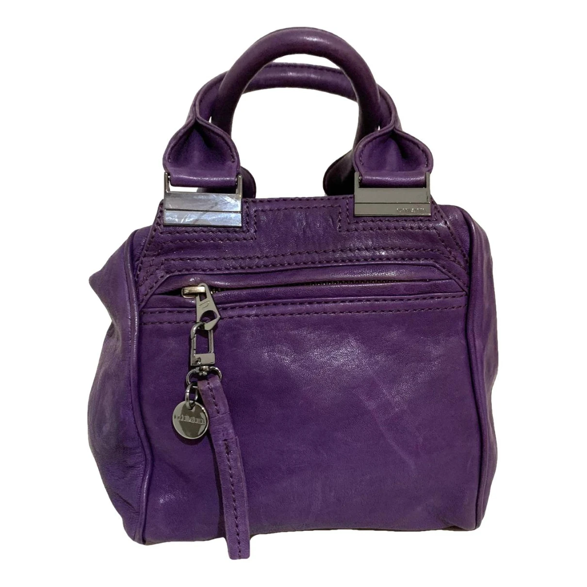 Pre-owned Diesel Leather Handbag In Purple
