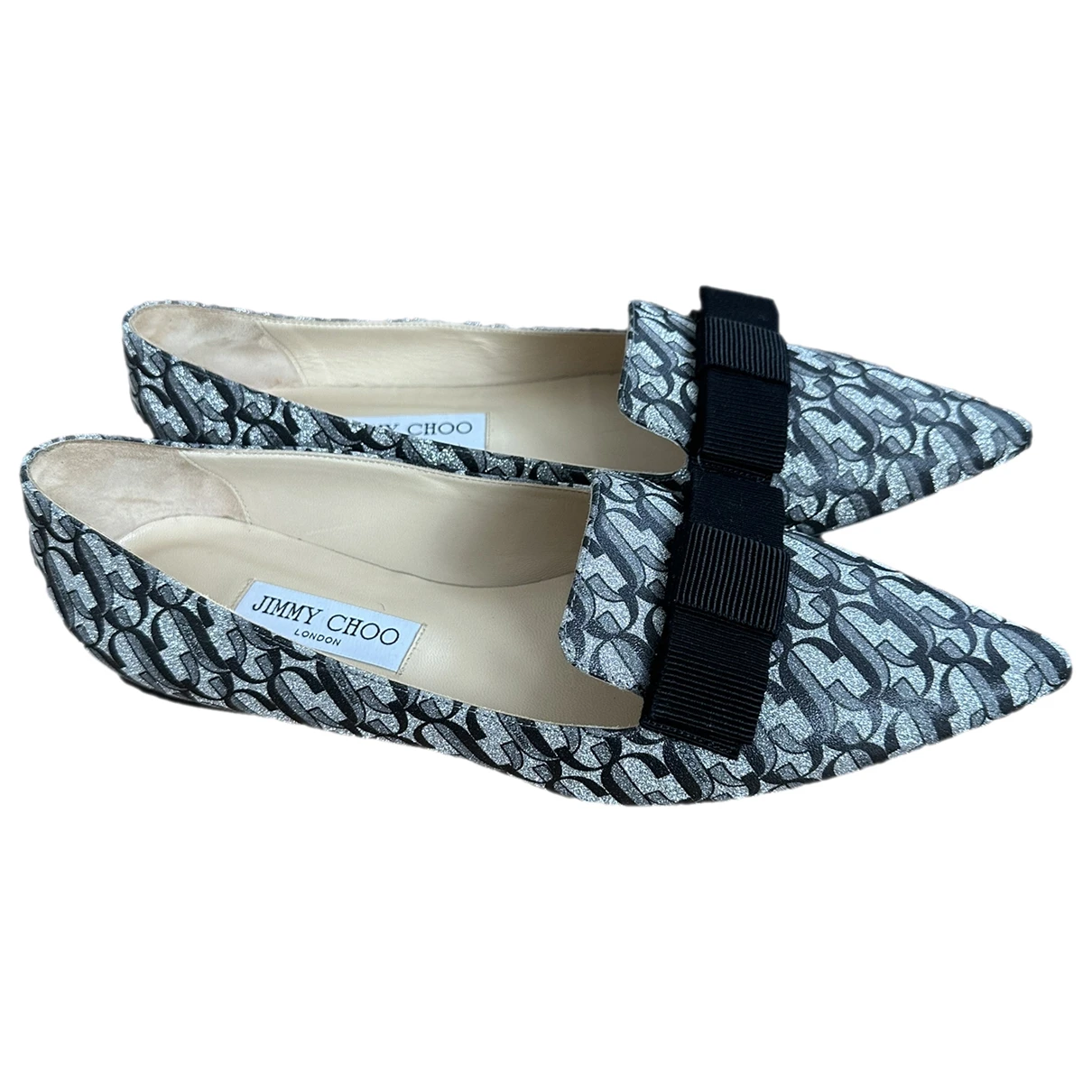 Pre-owned Jimmy Choo Leather Ballet Flats In Silver