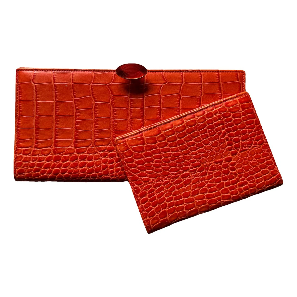 Pre-owned Smythson Leather Purse In Orange